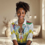 Happy Enkutatash Eritrea Personalized Women Casual Shirt Beautiful Afro Girl Adey Abeba Flower LT9
