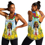 Happy Enkutatash Eritrea Personalized Women Racerback Tank Beautiful Afro Girl Adey Abeba Flower