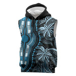 Polynesia Mixed African Dashiki Sleeveless Hoodie Afro-pacific Culture - Blue - African Pride