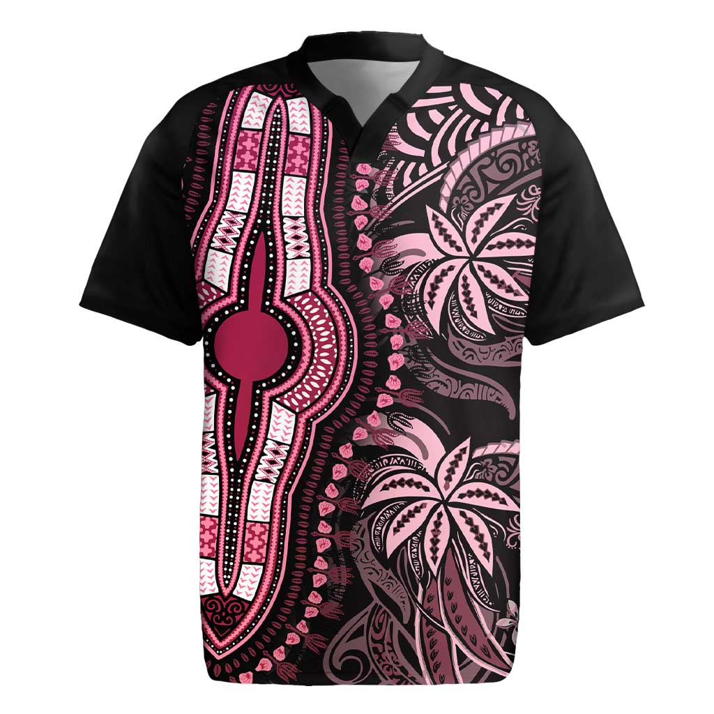 Afro King Proteas Dashiki Motif Rugby Jersey Violet Style LT9