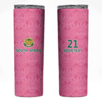 Pink South Africa Cricket Custom Skinny Tumbler African King Proteas Be Way Pink