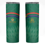 South Africa Cricket Custom Skinny Tumbler African King Proteas Green