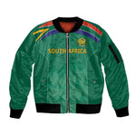 South Africa Cricket Custom Sleeve Zip Bomber Jacket African King Proteas Green
