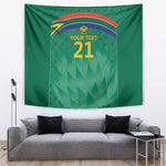 South Africa Cricket Custom Tapestry African King Proteas Green