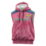 South Africa Cricket Custom Sleeveless Hoodie African King Proteas Pink - African Pride