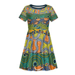 Africa Tribal Mixed Pattern Kid Short Sleeve Dress - African Pride