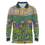 Africa Tribal Mixed Pattern Long Sleeve Polo Shirt - African Pride