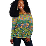 Africa Tribal Mixed Pattern Off Shoulder Sweater - African Pride