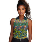 Africa Tribal Mixed Pattern Women Sleeveless Polo Shirt - African Pride