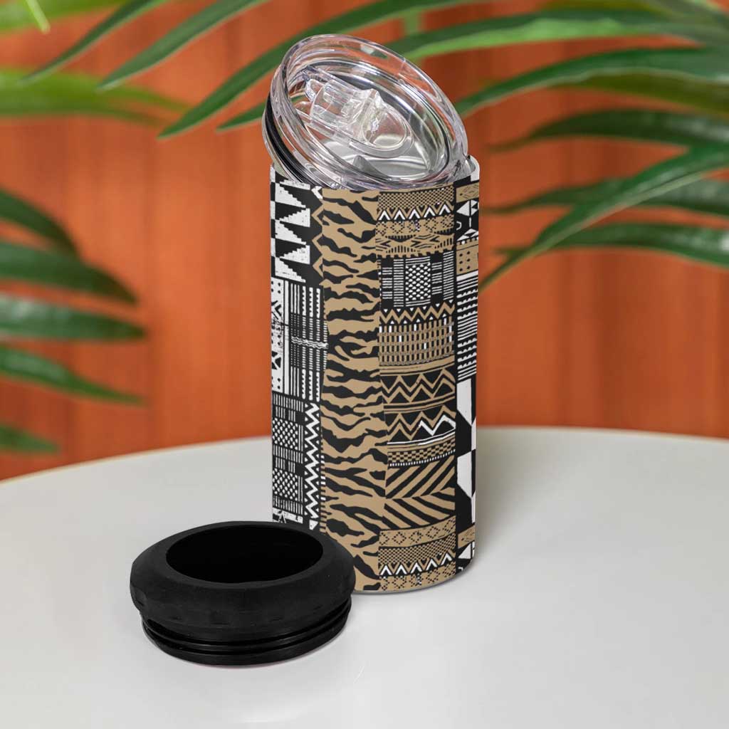 Africa Tribal Pattern Mixed Leopard Skin 4 in 1 Can Cooler Tumbler - African Pride