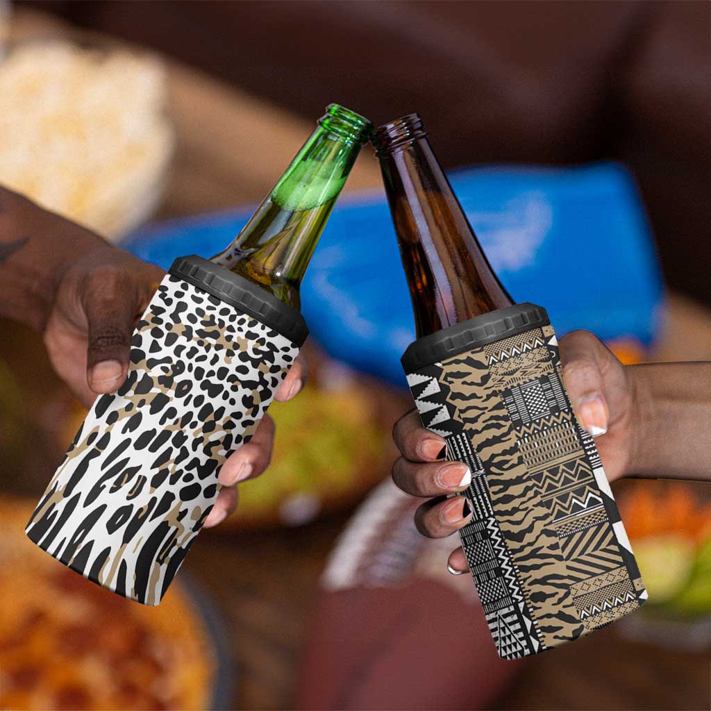 Africa Tribal Pattern Mixed Leopard Skin 4 in 1 Can Cooler Tumbler - African Pride