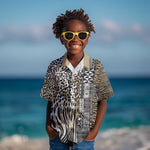Africa Tribal Pattern Mixed Leopard Skin Kid Hawaiian Shirt - African Pride
