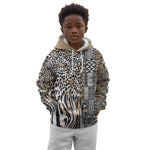 Africa Tribal Pattern Mixed Leopard Skin Kid Hoodie - African Pride