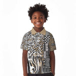 Africa Tribal Pattern Mixed Leopard Skin Kid Polo Shirt - African Pride