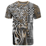 Africa Tribal Pattern Mixed Leopard Skin T shirt - African Pride