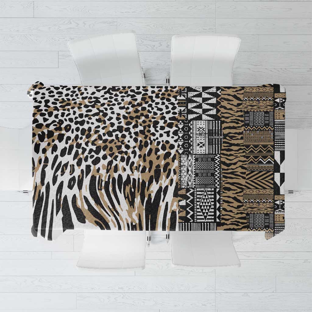 Africa Tribal Pattern Mixed Leopard Skin Tablecloth By African Pride 