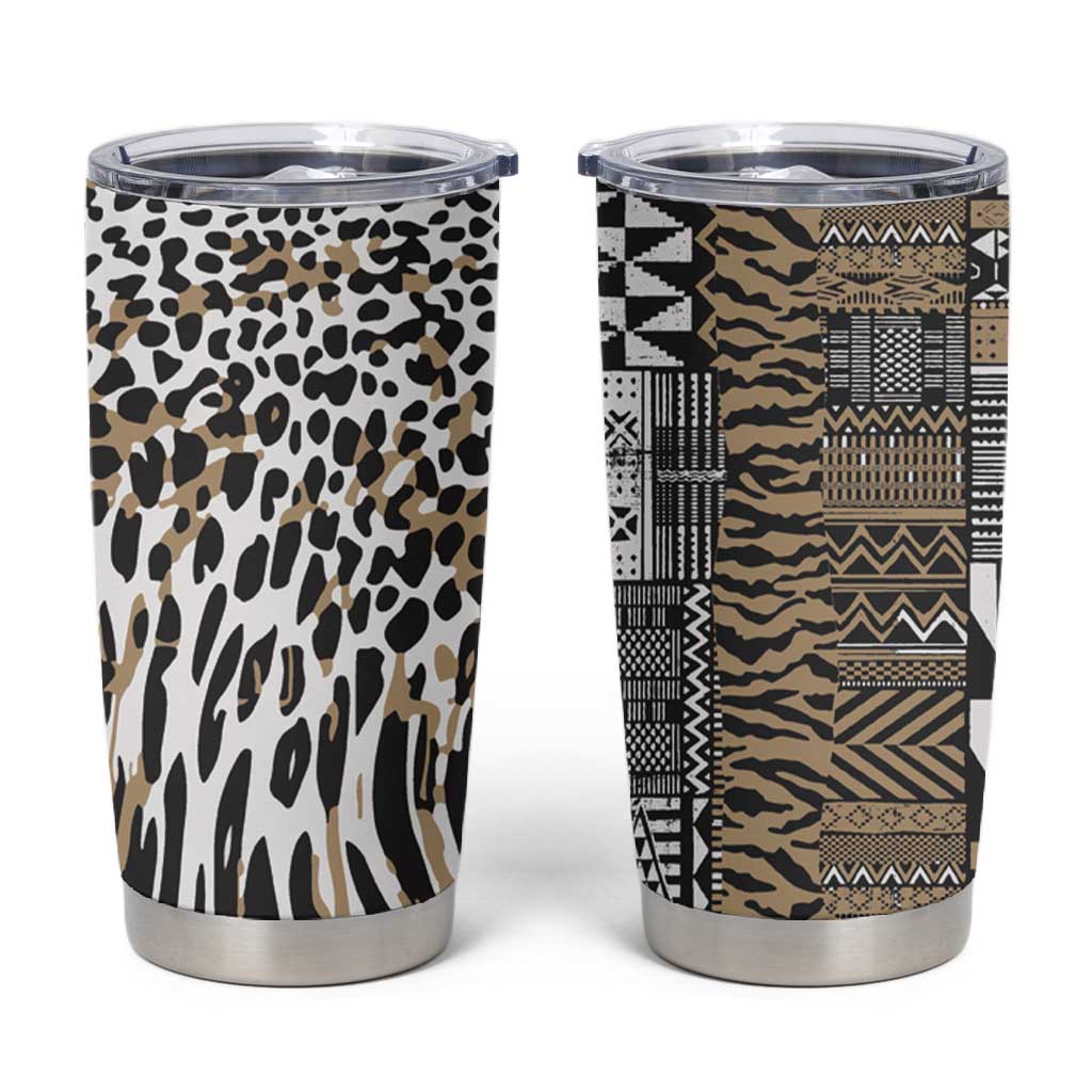 Africa Tribal Pattern Mixed Leopard Skin Tumbler Cup - African Pride