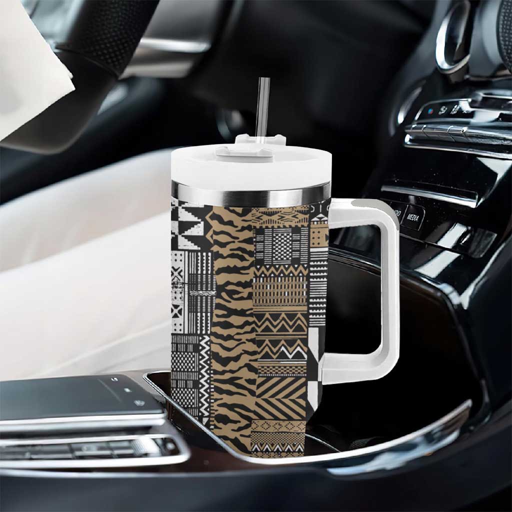 Africa Tribal Pattern Mixed Leopard Skin Tumbler With Handle - African Pride