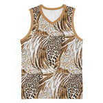 African Wild Animal Skins Basketball Jersey Leopard Pattern - African Pride
