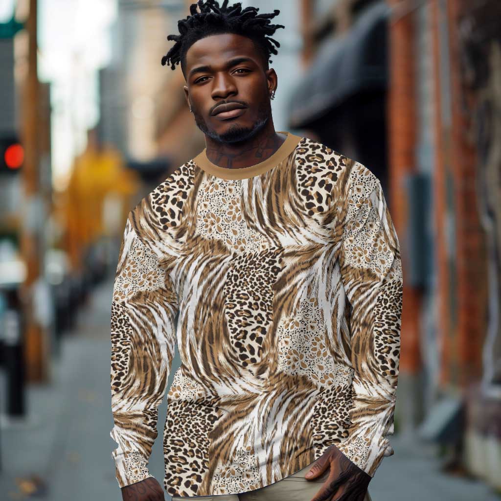 African Wild Animal Skins Long Sleeve Shirt Leopard Pattern - African Pride