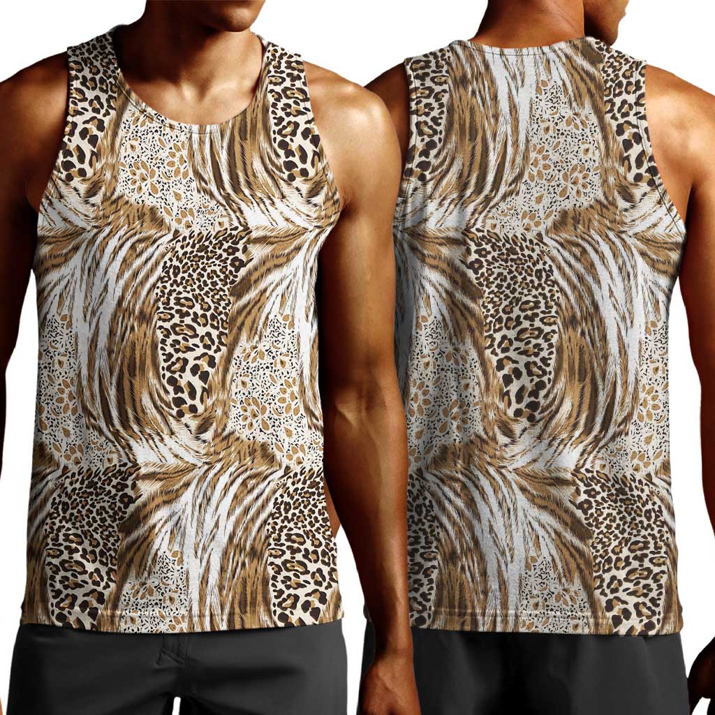 African Wild Animal Skins Men Tank Top Leopard Pattern - African Pride