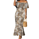African Wild Animal Skins Mermaid Dress Leopard Pattern - African Pride