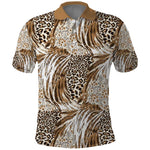 African Wild Animal Skins Polo Shirt Leopard Pattern - African Pride