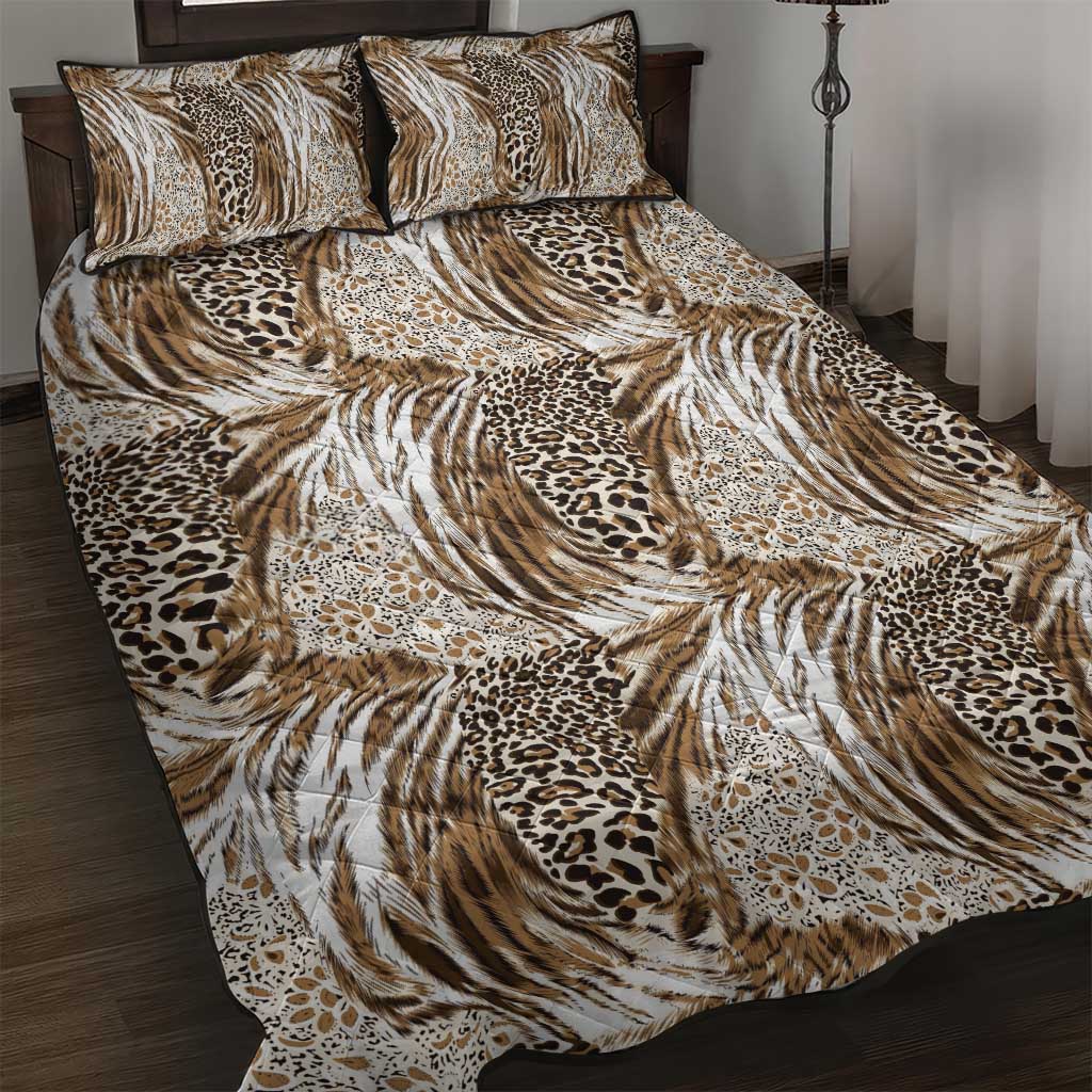 African Wild Animal Skins Quilt Bed Set Leopard Pattern - African Pride