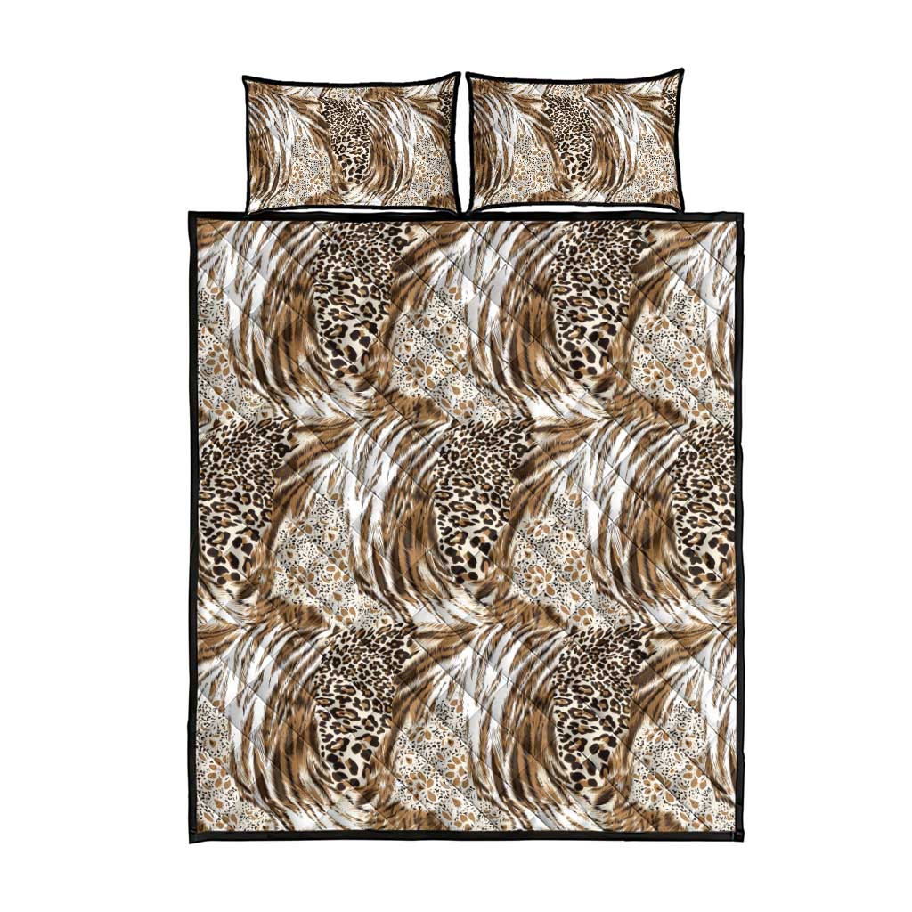 African Wild Animal Skins Quilt Bed Set Leopard Pattern - African Pride