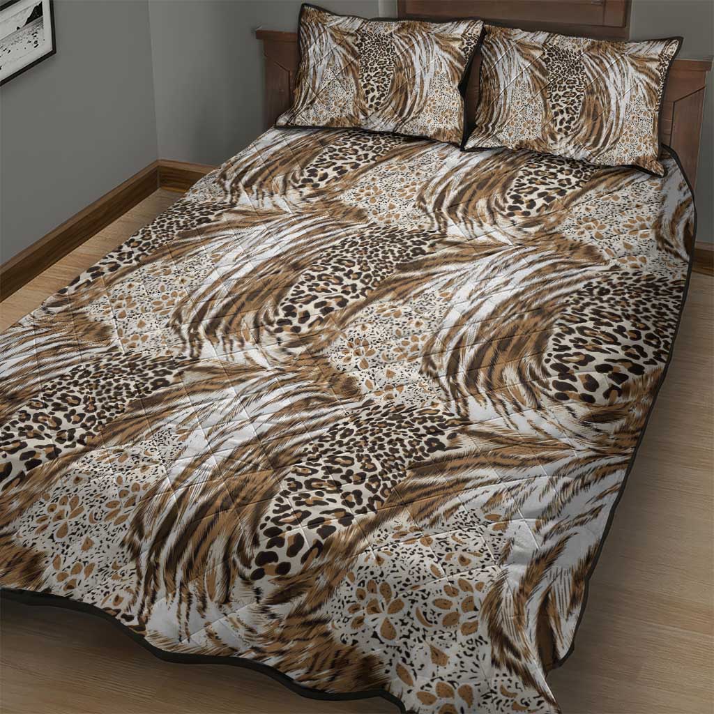African Wild Animal Skins Quilt Bed Set Leopard Pattern - African Pride