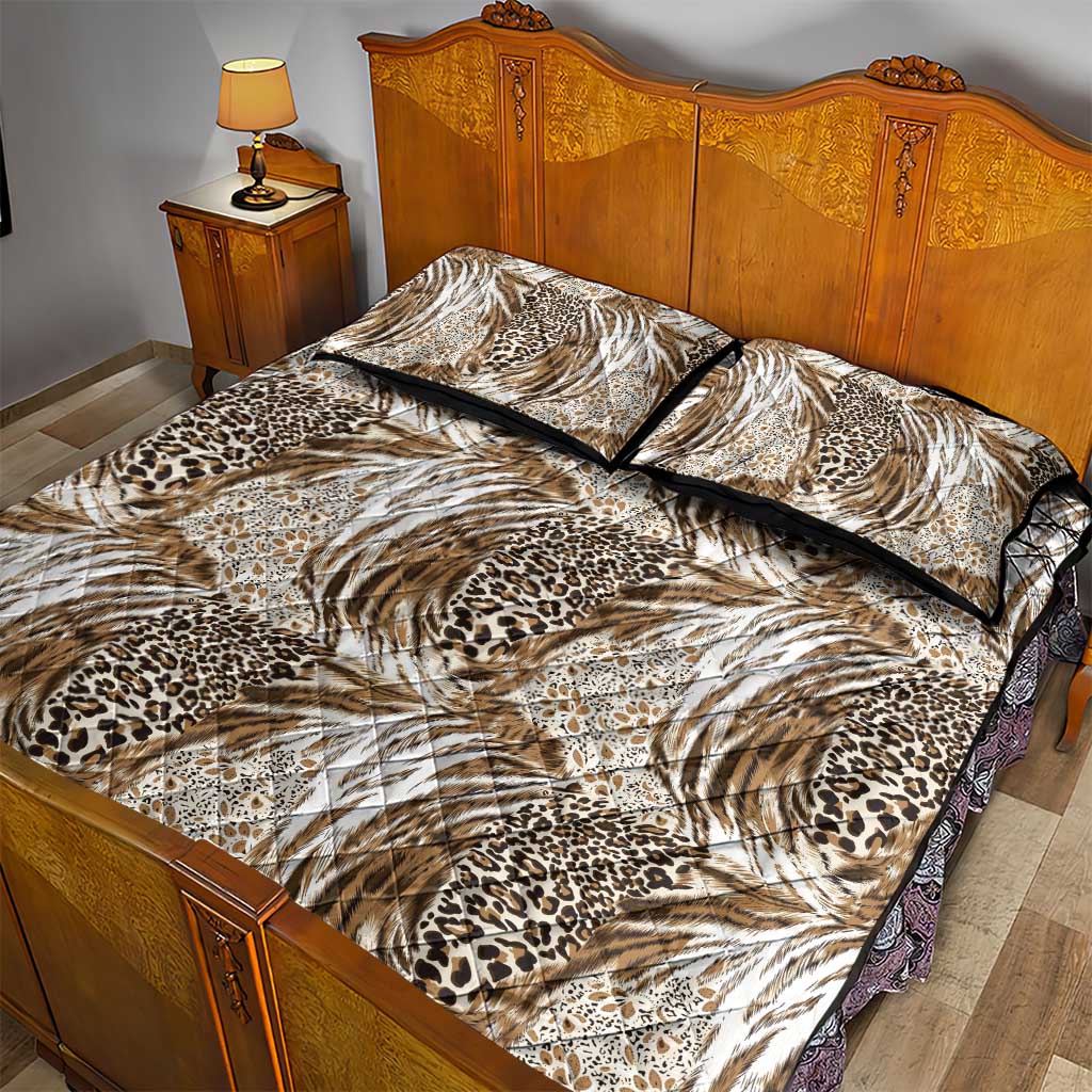 African Wild Animal Skins Quilt Bed Set Leopard Pattern - African Pride