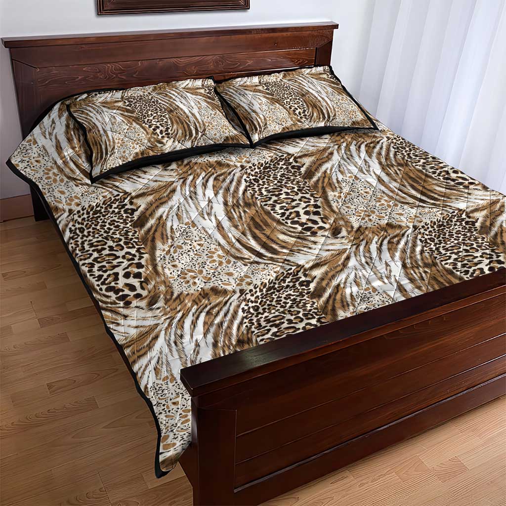 African Wild Animal Skins Quilt Bed Set Leopard Pattern - African Pride