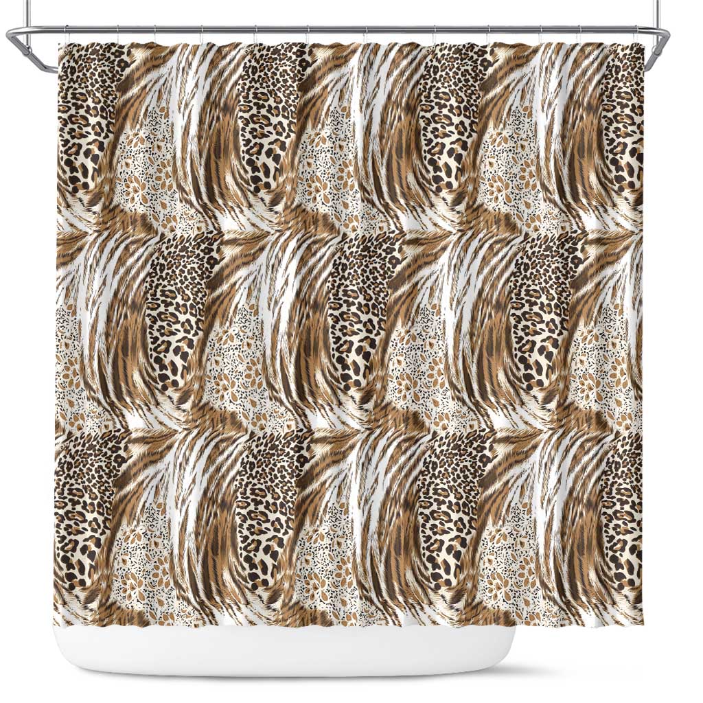 African Wild Animal Skins Shower Curtain Leopard Pattern - African Pride
