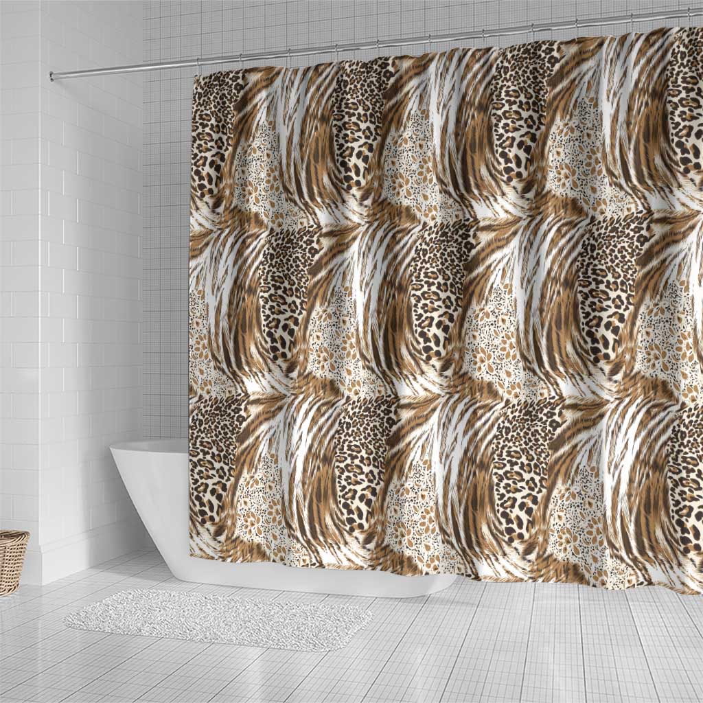 African Wild Animal Skins Shower Curtain Leopard Pattern - African Pride