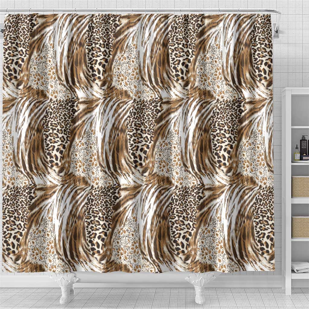 African Wild Animal Skins Shower Curtain Leopard Pattern - African Pride
