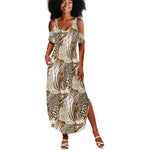 African Wild Animal Skins Summer Maxi Dress Leopard Pattern - African Pride