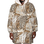 African Wild Animal Skins Wearable Blanket Hoodie Leopard Pattern - African Pride