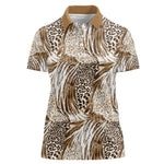 African Wild Animal Skins Women Polo Shirt Leopard Pattern - African Pride