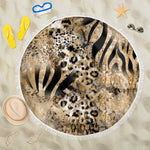 African Wild Animal Skins Beach Blanket Zebra Tiger Leopard Mix Skin - African Pride