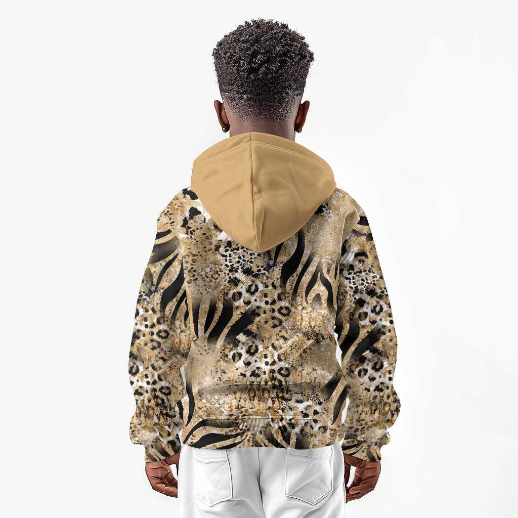 African Wild Animal Skins Kid Hoodie Zebra Tiger Leopard Mix Skin - African Pride