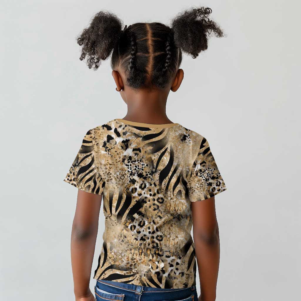 African Wild Animal Skins Kid T shirt Zebra Tiger Leopard Mix Skin - African Pride