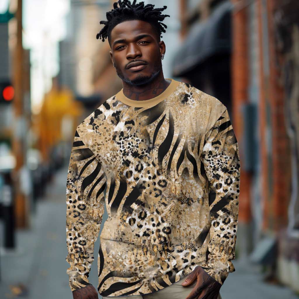 African Wild Animal Skins Long Sleeve Shirt Zebra Tiger Leopard Mix Skin - African Pride