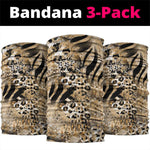 African Wild Animal Skins Neck Gaiter Zebra Tiger Leopard Mix Skin LT9