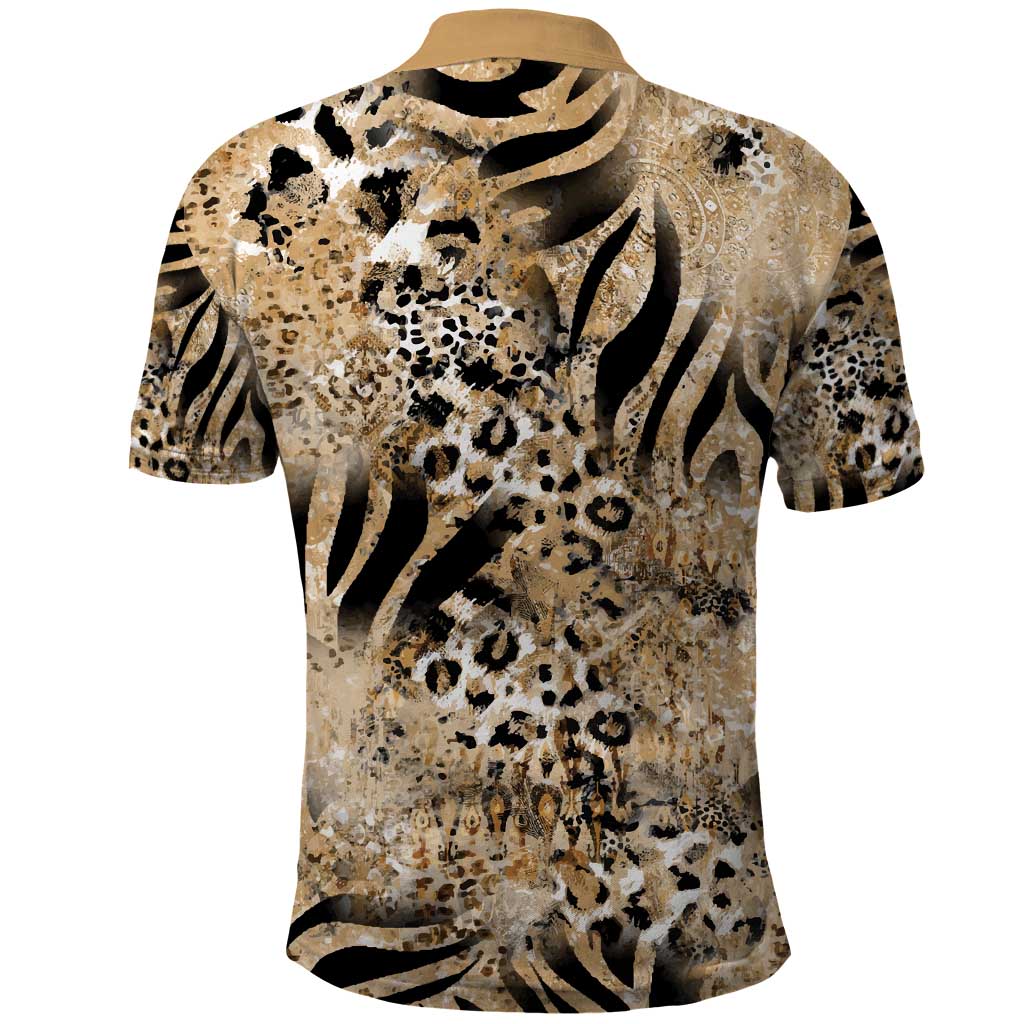 African Wild Animal Skins Polo Shirt Zebra Tiger Leopard Mix Skin - African Pride