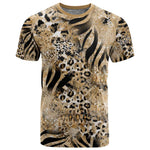 African Wild Animal Skins T shirt Zebra Tiger Leopard Mix Skin - African Pride