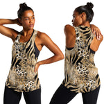 African Wild Animal Skins Women Racerback Tank Zebra Tiger Leopard Mix Skin - African Pride
