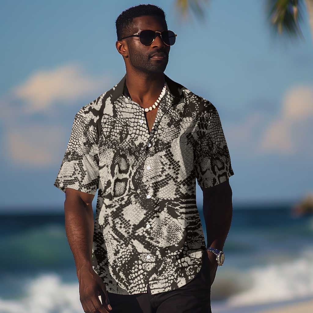 African Wild Animal Skins Hawaiian Shirt Snake and Crocodile Mix Skin - African Pride