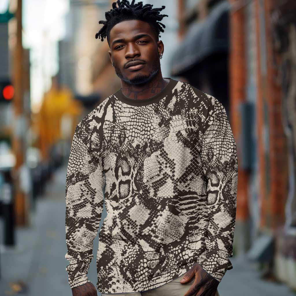 African Wild Animal Skins Long Sleeve Shirt Snake and Crocodile Mix Skin - African Pride