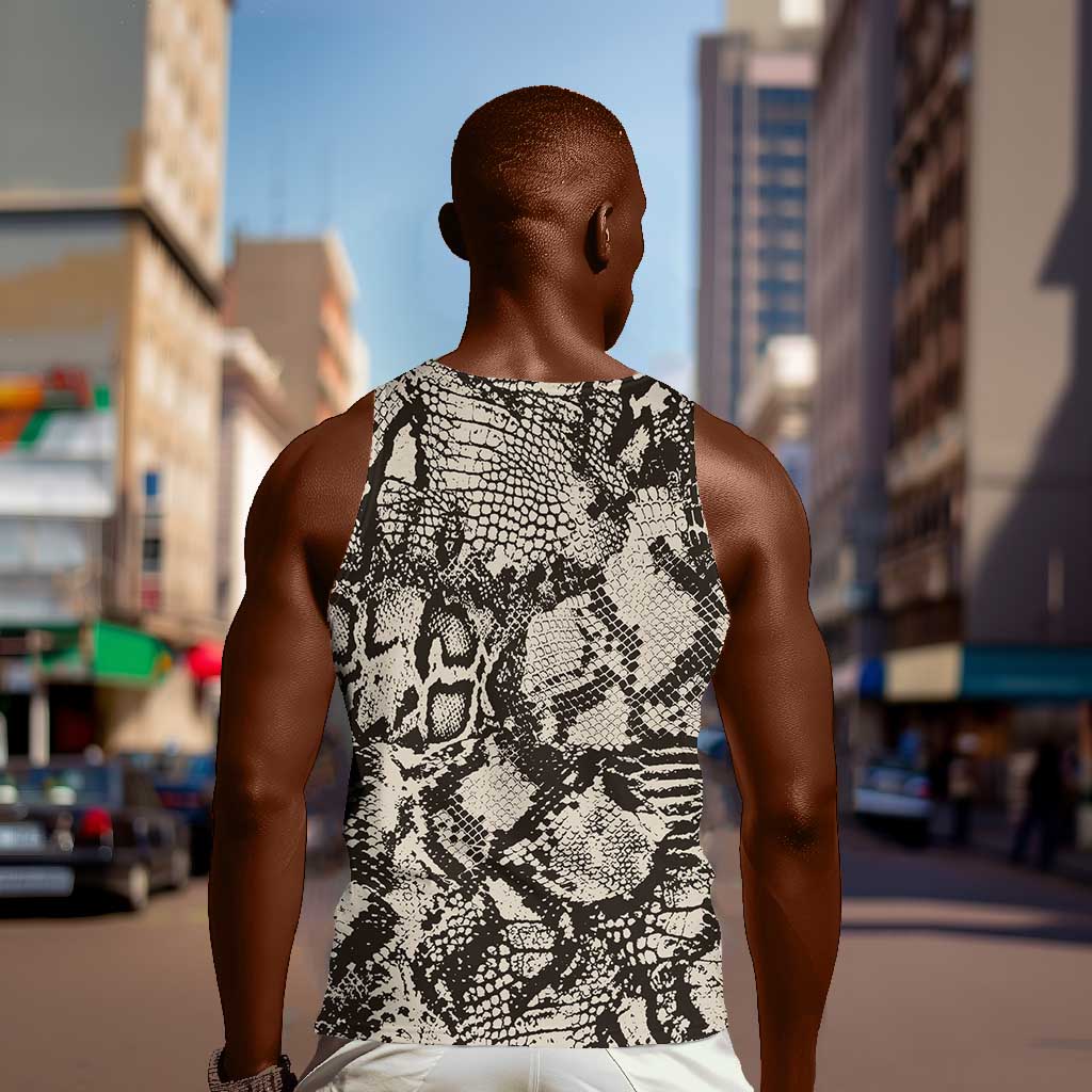 African Wild Animal Skins Men Tank Top Snake and Crocodile Mix Skin - African Pride