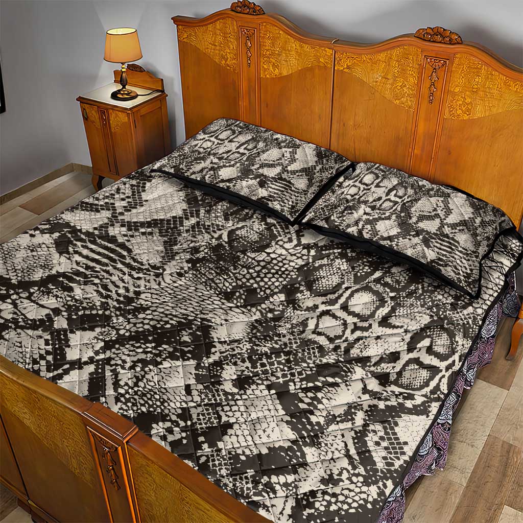 African Wild Animal Skins Quilt Bed Set Snake and Crocodile Mix Skin - African Pride